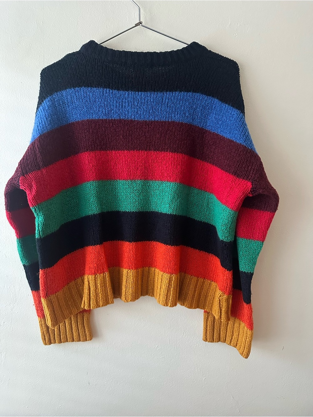 Urban Outfitters • Vintage Boxy Colorblock Sweater in Horizontal Stripe - Picture 3 of 8